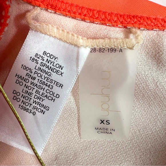 New Mynah Square Neck One-piece Swimsuit Orange Size XS - Picture 7 of 9